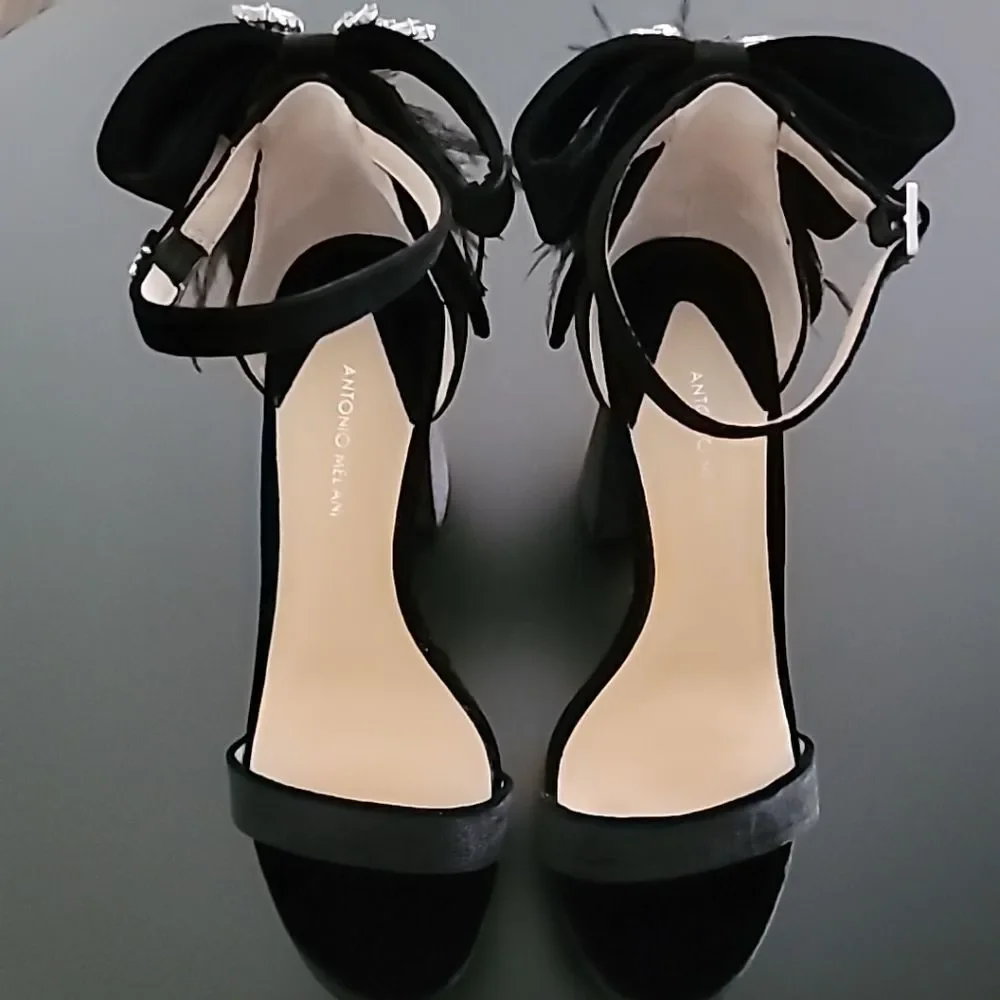 Antonio Melani Janie Velvet Platform Dress Sandals Size 7.5 M